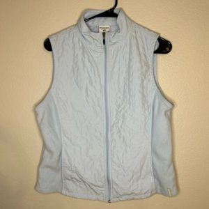 Columbia Quilted Vest Womens Medium Full Zip Fleece Hiking Outdoor Lightweight
